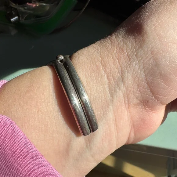 Vintage Navajo Signed MB Sterling Silver and Turquoise cuff Bracelet